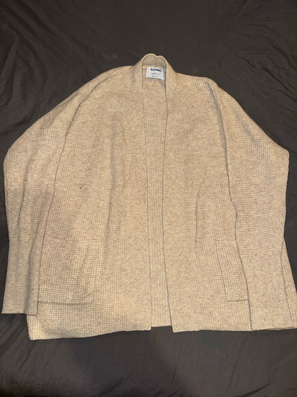 Old Navy Women’s Light Beige Open-Front Cardigan Sweater